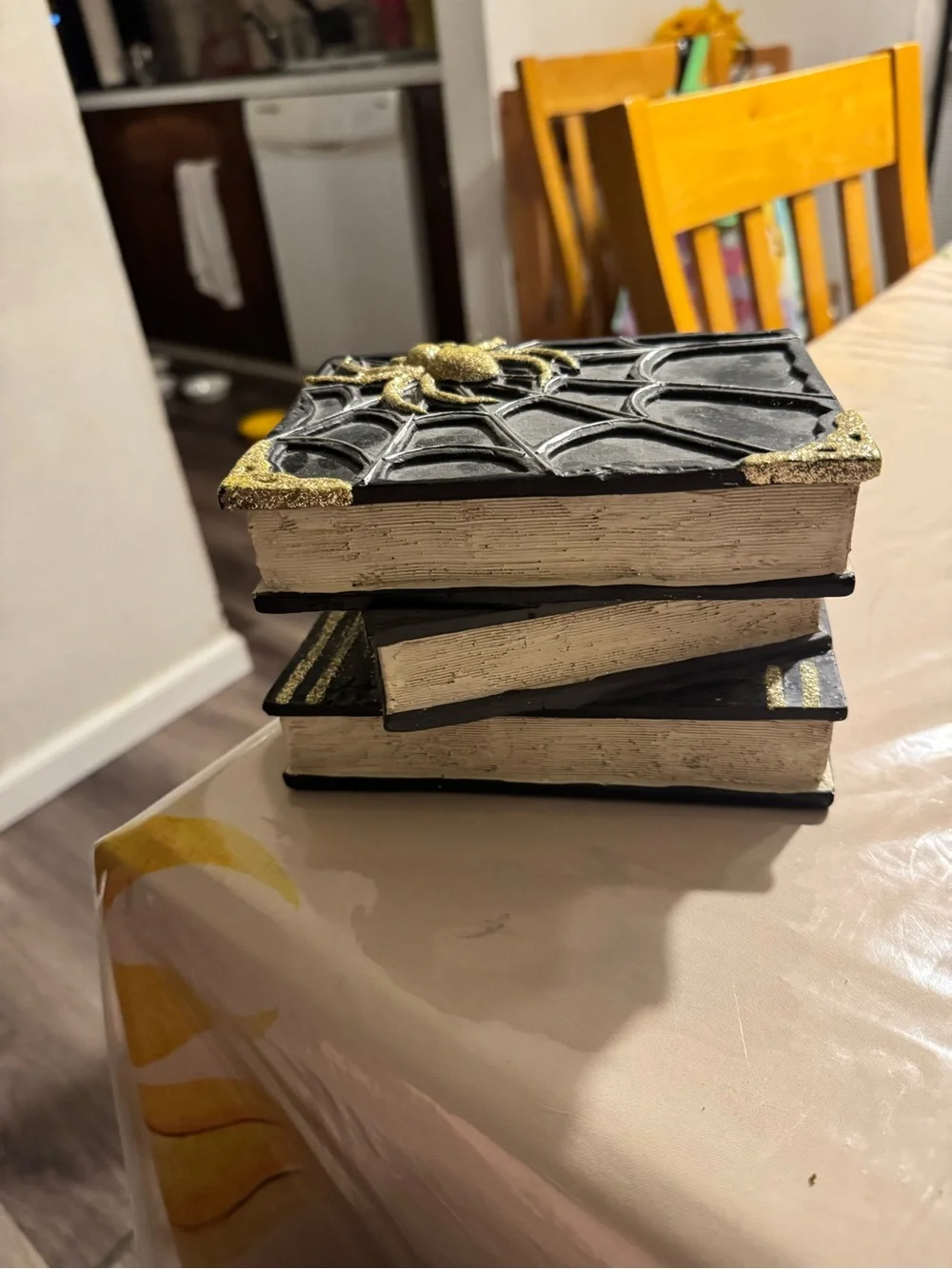 Decorative Black and Gold 'Book of Shadows' Stack - Home Accents- Halloween